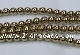 CHE431 15.5 inches 3mm round plated hematite beads wholesale