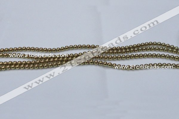 CHE431 15.5 inches 3mm round plated hematite beads wholesale