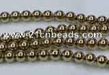 CHE432 15.5 inches 4mm round plated hematite beads wholesale