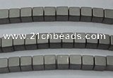 CHE440 15.5 inches 3*3mm cube matte plated hematite beads wholesale