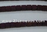 CHE442 15.5 inches 3*3mm cube matte plated hematite beads wholesale