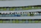 CHE452 15.5 inches 2*2mm cube plated hematite beads wholesale