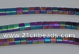 CHE453 15.5 inches 2*2mm cube plated hematite beads wholesale