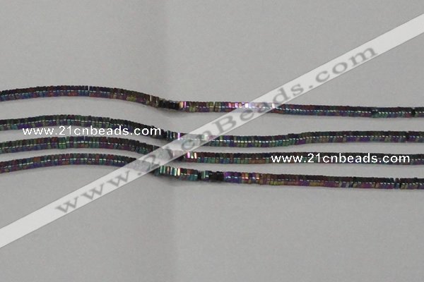 CHE562 15.5 inches 1*2*2mm square plated hematite beads wholesale