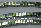 CHE572 15.5 inches 1*3*3mm square plated hematite beads wholesale