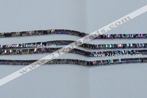 CHE575 15.5 inches 1*3*3mm square plated hematite beads wholesale