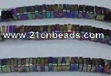 CHE585 15.5 inches 1*4*4mm square plated hematite beads wholesale