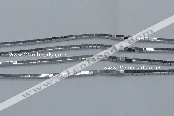 CHE598 15.5 inches 3*3mm cube plated hematite beads wholesale