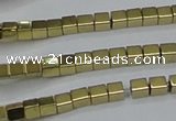 CHE599 15.5 inches 3*3mm cube plated hematite beads wholesale