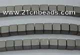 CHE608 15.5 inches 2*2mm cube matte plated hematite beads wholesale