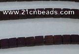 CHE610 15.5 inches 2*2mm cube matte plated hematite beads wholesale