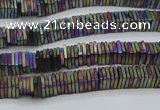 CHE630 15.5 inches 1*3*3mm square matte plated hematite beads