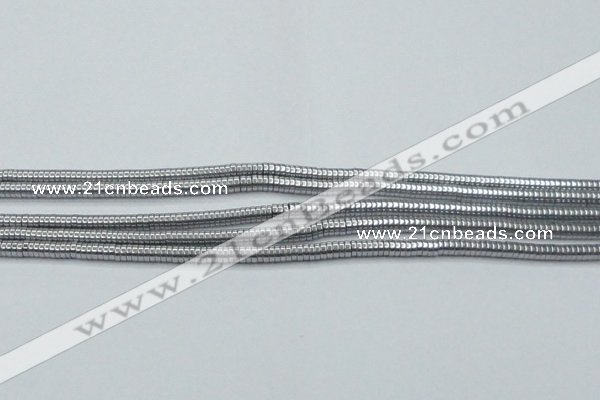 CHE640 15.5 inches 1*2mm tyre plated hematite beads wholesale