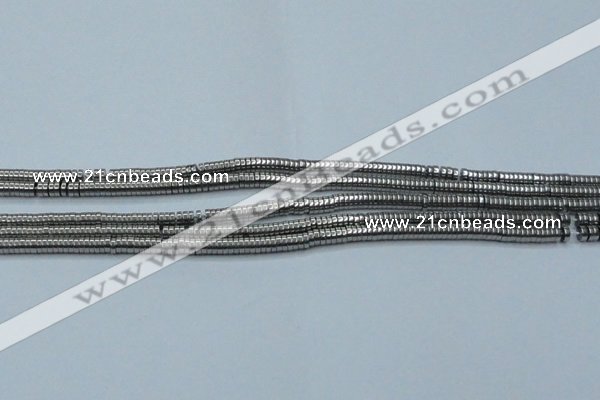 CHE641 15.5 inches 1*2mm tyre plated hematite beads wholesale