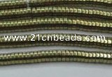 CHE642 15.5 inches 1*2mm tyre plated hematite beads wholesale