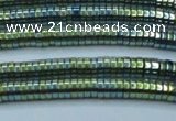 CHE645 15.5 inches 1*2mm tyre plated hematite beads wholesale