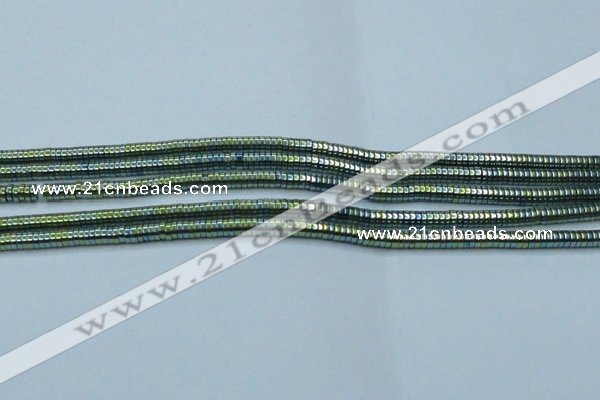 CHE645 15.5 inches 1*2mm tyre plated hematite beads wholesale