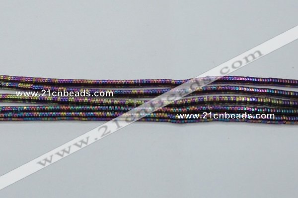 CHE647 15.5 inches 1*2mm tyre plated hematite beads wholesale