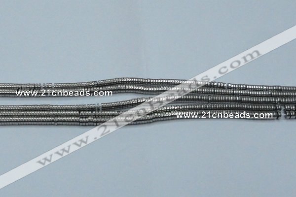 CHE651 15.5 inches 1*3mm tyre plated hematite beads wholesale