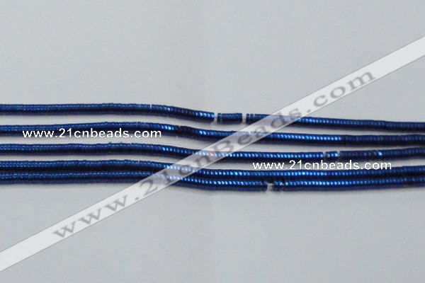 CHE654 15.5 inches 1*3mm tyre plated hematite beads wholesale