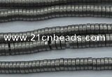 CHE670 15.5 inches 1*2mm tyre matte plated hematite beads