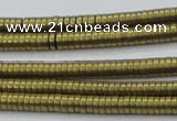 CHE671 15.5 inches 1*2mm tyre matte plated hematite beads