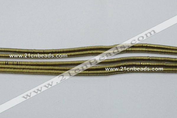 CHE671 15.5 inches 1*2mm tyre matte plated hematite beads