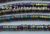 CHE674 15.5 inches 1*2mm tyre matte plated hematite beads