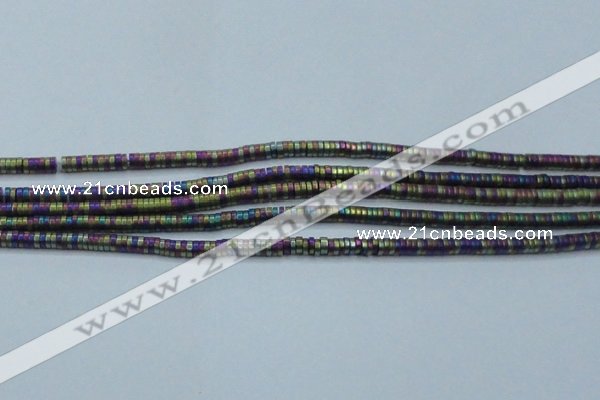 CHE674 15.5 inches 1*2mm tyre matte plated hematite beads