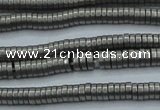 CHE675 15.5 inches 1*3mm tyre matte plated hematite beads