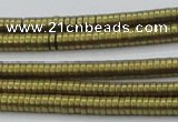 CHE676 15.5 inches 1*3mm tyre matte plated hematite beads