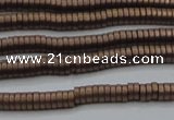 CHE677 15.5 inches 1*3mm tyre matte plated hematite beads