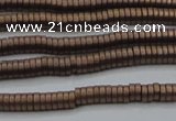 CHE682 15.5 inches 1*4mm tyre matte plated hematite beads