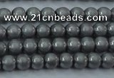 CHE720 15.5 inches 4mm round matte plated hematite beads wholesale