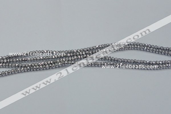 CHE732 15.5 inches 2*4mm faceted rondelle plated hematite beads