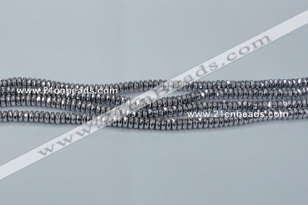 CHE734 15.5 inches 4*8mm faceted rondelle plated hematite beads