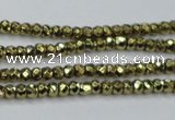 CHE736 15.5 inches 2*3mm faceted rondelle plated hematite beads