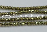 CHE736 15.5 inches 2*3mm faceted rondelle plated hematite beads