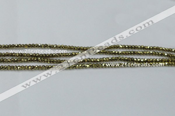 CHE737 15.5 inches 2*4mm faceted rondelle plated hematite beads