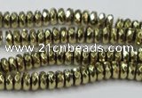 CHE738 15.5 inches 3*6mm faceted rondelle plated hematite beads