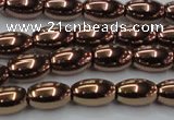 CHE743 15.5 inches 5*8mm rice plated hematite beads wholesale