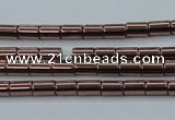 CHE745 15.5 inches 2*4mm tube plated hematite beads wholesale