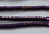 CHE749 15.5 inches 3*5mm tube plated hematite beads wholesale
