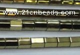 CHE752 15.5 inches 5*8mm faceted tube plated hematite beads