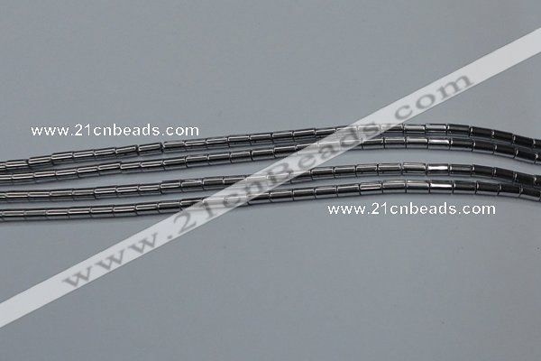 CHE760 15.5 inches 2*4mm tube plated hematite beads wholesale