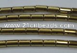 CHE761 15.5 inches 2*4mm tube plated hematite beads wholesale