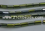 CHE762 15.5 inches 2*4mm tube plated hematite beads wholesale