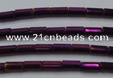 CHE763 15.5 inches 2*4mm tube plated hematite beads wholesale