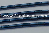 CHE765 15.5 inches 2*4mm tube plated hematite beads wholesale