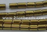 CHE768 15.5 inches 3*5mm tube plated hematite beads wholesale